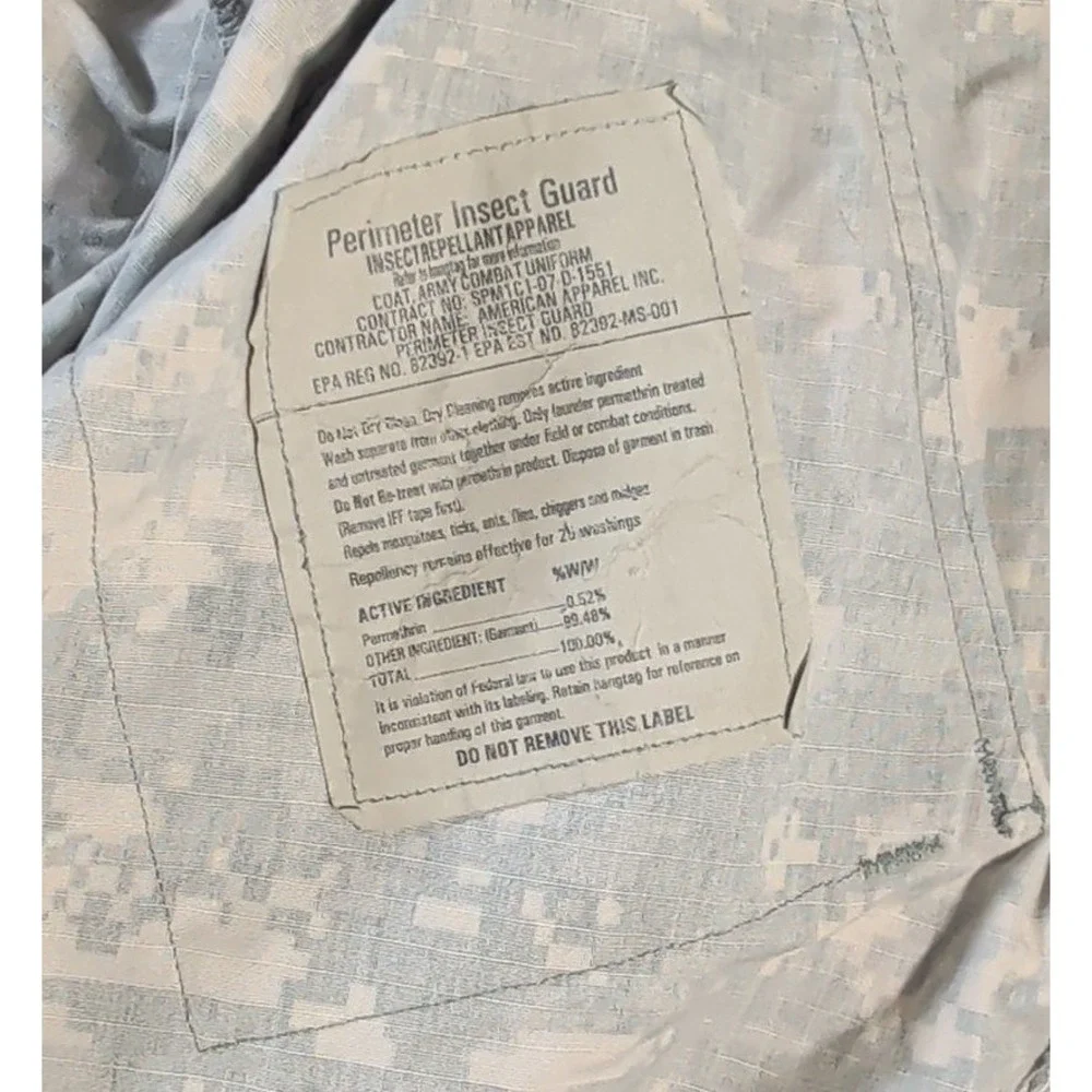 American Apparel US Army Coat Mens Medium Long Gray UCP Digital Camo ACU Jacket